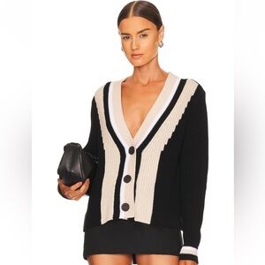 525 America varsity cardigan in black multi